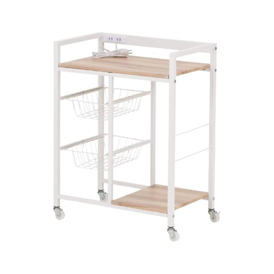 お得/冷蔵庫/オーブンレンジ/炊飯器／キャスター付きレンジ台/4点セット オープンラック ハイタイプ 幅56.5cm 上棚付き 4段 フローリエ