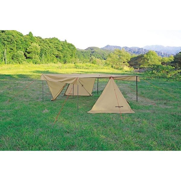CAPTAIN STAG Trekker キャンプ用シェルター新品　UA63 トレッカー キャンプベースソロUV（カーキ） - アウトドア
