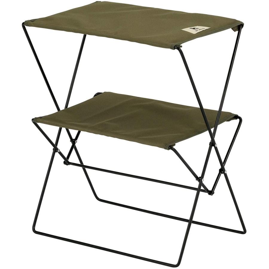 アウトドアテーブル 折りたたみ 軽量 2段 フォールディングテーブル