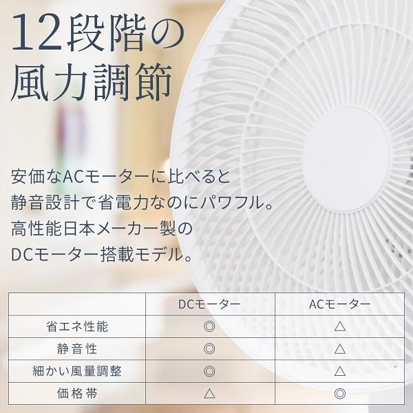 扇風機 リビング dcモーター 静音 おしゃれ 回転 首振り リモコン付 静音 換気 空気循環 360度 省エネ 節電｜discount-spirits2｜06