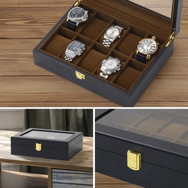 時計ケース 高級 10本 木製 腕時計ケース ベロア調 おしゃれ 時計収納