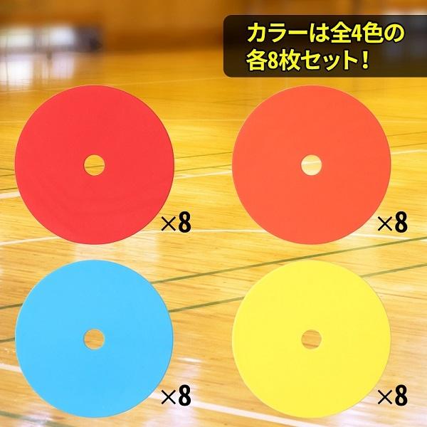 フラットマーカー マーカーコーン 32枚セット サッカー カラーマーカー