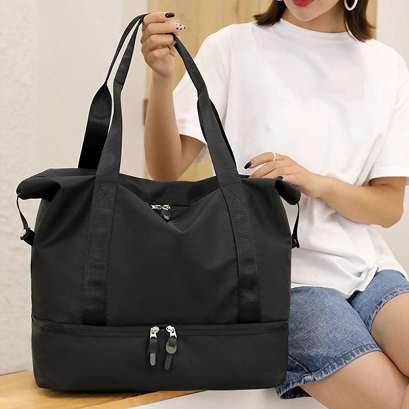 ジムバッグ レディース メンズ トート 小さめ シューズ収納 ジム用バッグ おしゃれ ジム用トートバッグ 黒 スポーツバッグ 大容量 シューズ