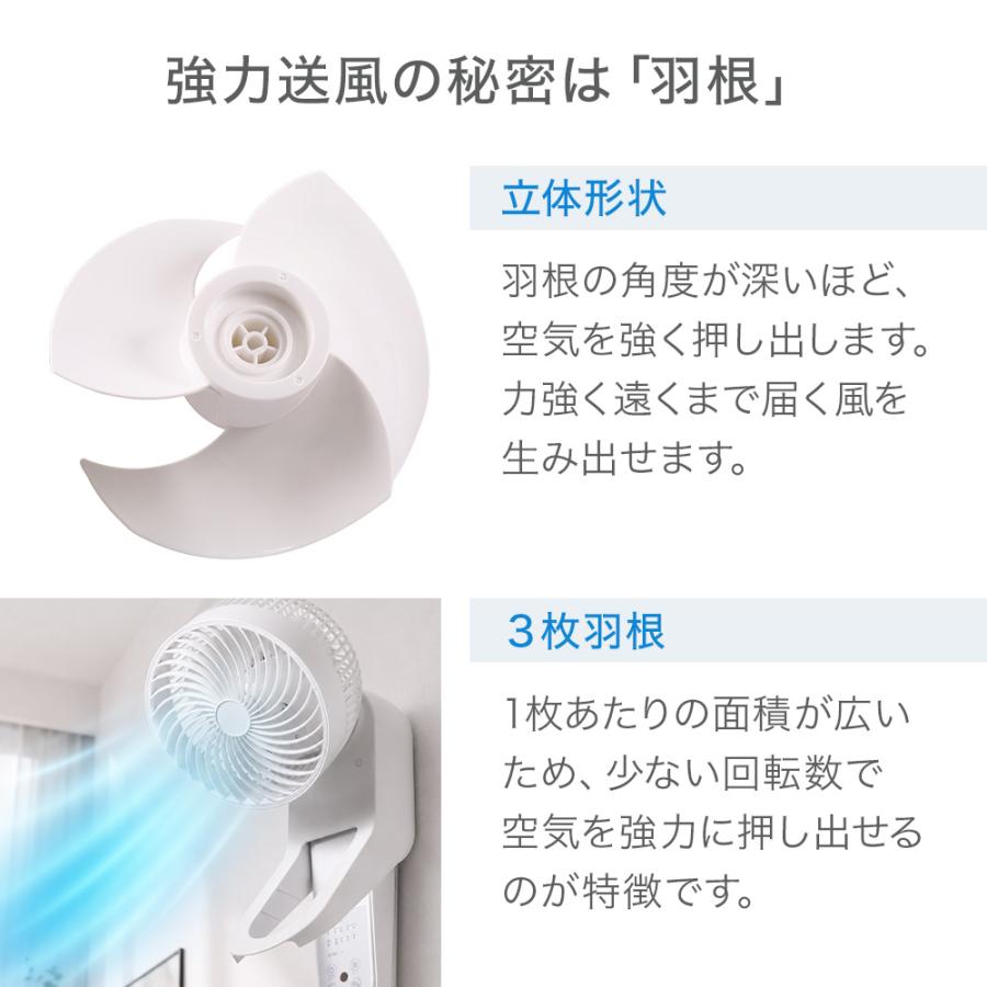 扇風機 壁掛け サーキュレーター 360° おしゃれ 回転 首振り 省エネ