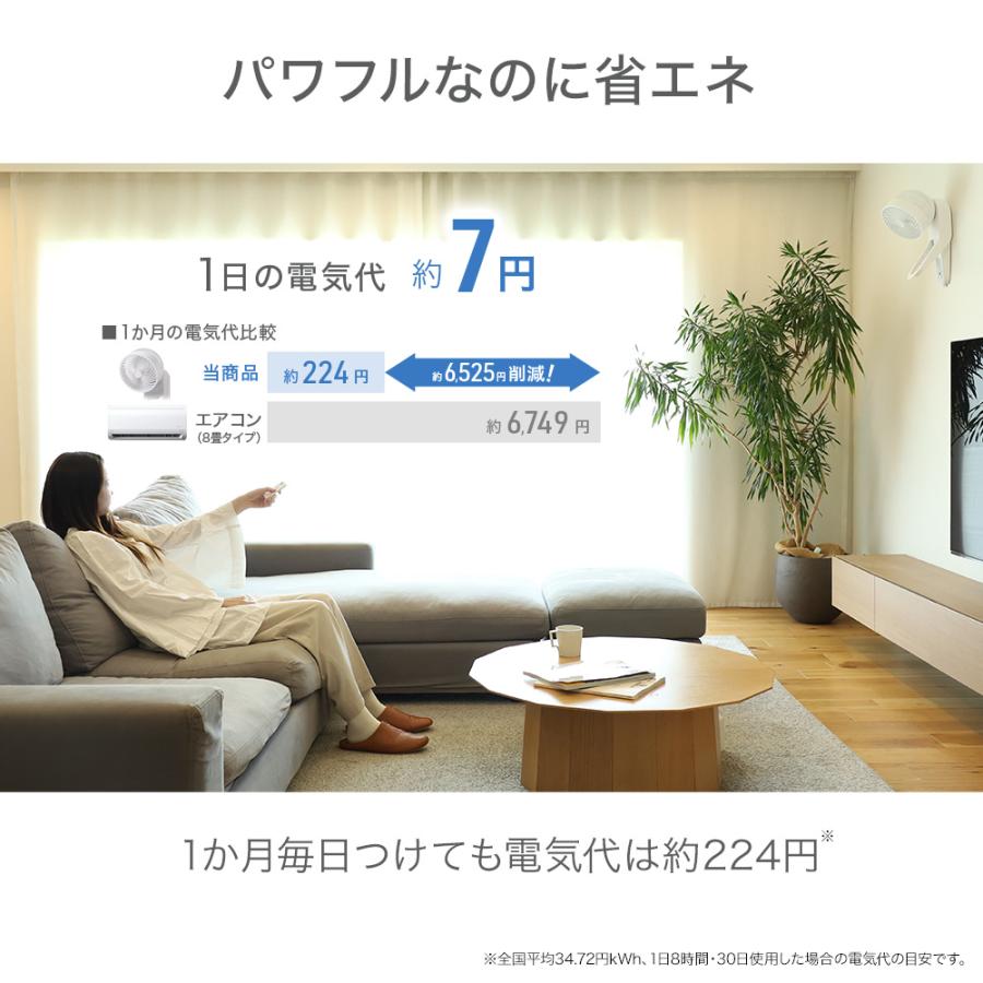 扇風機 壁掛け サーキュレーター 360° おしゃれ 回転 首振り 省エネ