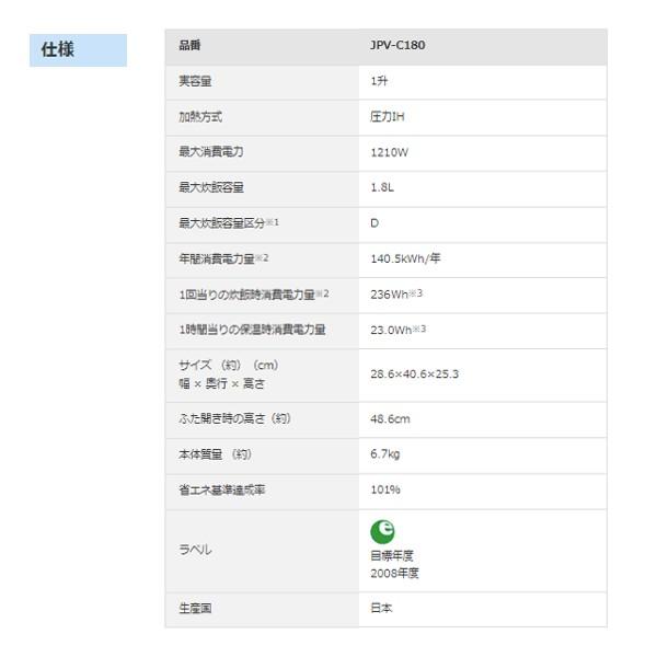 炊飯器 一升 圧力ih 一升炊き 土鍋 タイガー おいしい 早炊き おしゃれ 保温 炊飯器調理 省エネ 大容量 日本製 ブラック 内なべ保証 3年｜discount-spirits2｜14