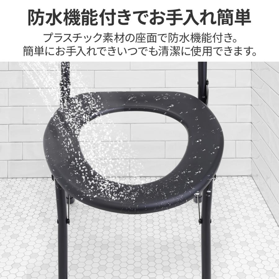 未使用 開封済み ポータブルトイレ(背もたれ付)　防水シーツ・使い捨て紙パック付 ポータブルトイレ 簡易トイレ 背もたれ 防災 携帯トイレ 非常用トイレ