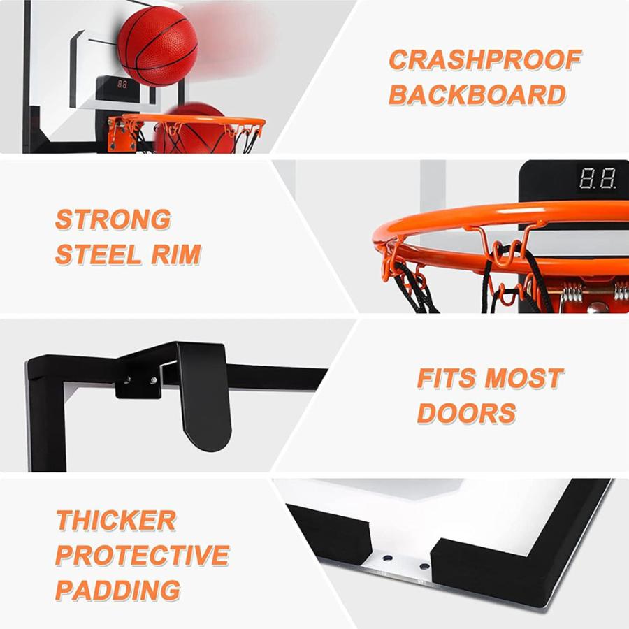 バスケットゴール 室内 壁掛け 子供 おもちゃ ドア掛け 壁掛け式 電子