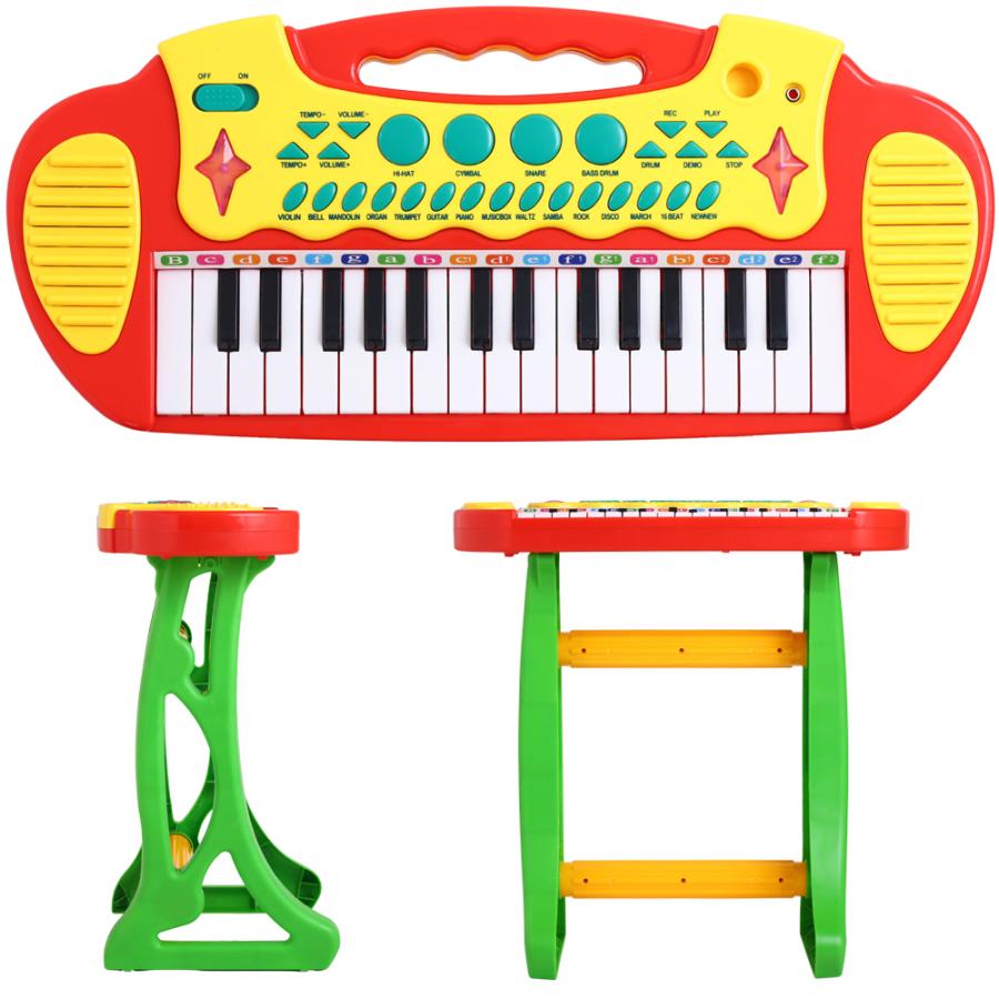 ピアノ おもちゃ 子供 キッズ キーボード かわいい 録音機能 鍵盤 ライト 光る 椅子付き チェア 音楽 音 音感 子ども 女の子 男の子｜discount-spirits2｜10
