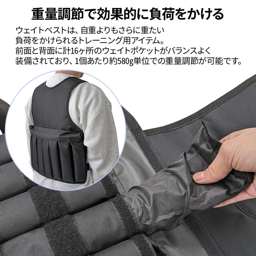 ウエイトベスト 10kg ウエイトジャケット 筋トレグッズ 重り