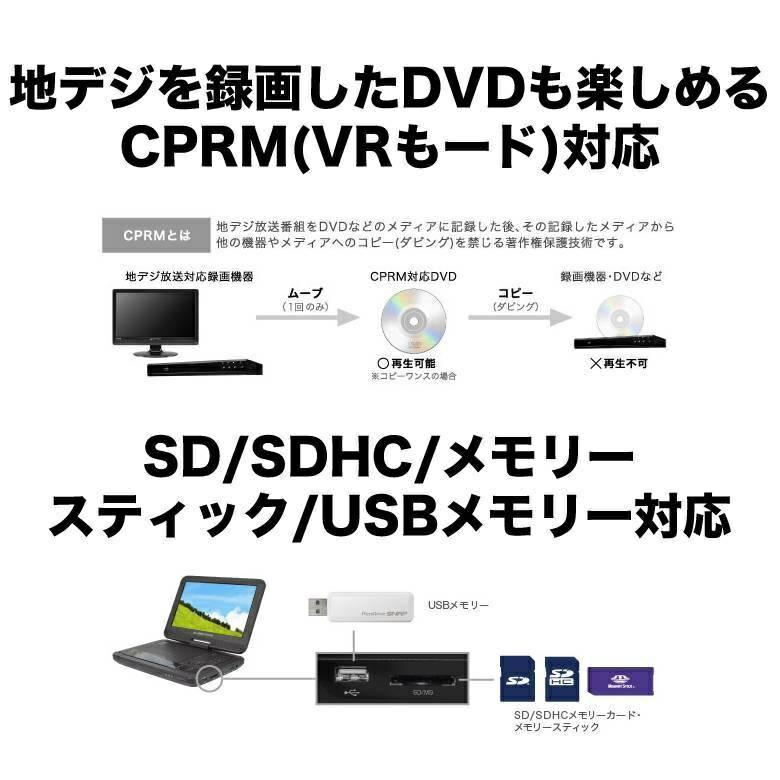 ポータブルDVDプレーヤー 10.1型ワイド液晶搭載 OLT-PDV10EBT-BK DVD プレーヤー ビデオ HDMI リモコン USBメモリー アウトレット ギフト グリーンハウス｜discount-spirits2｜06