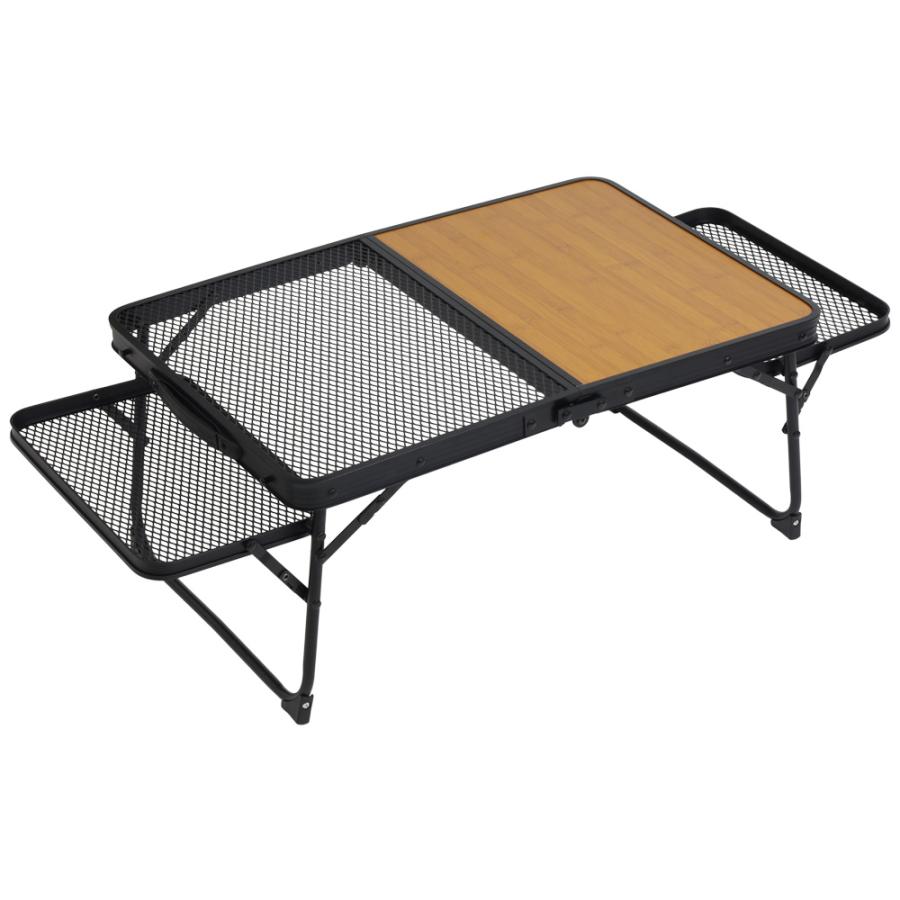 アウトドアテーブル 折りたたみ 耐荷重30kg 二つ折り メッシュ