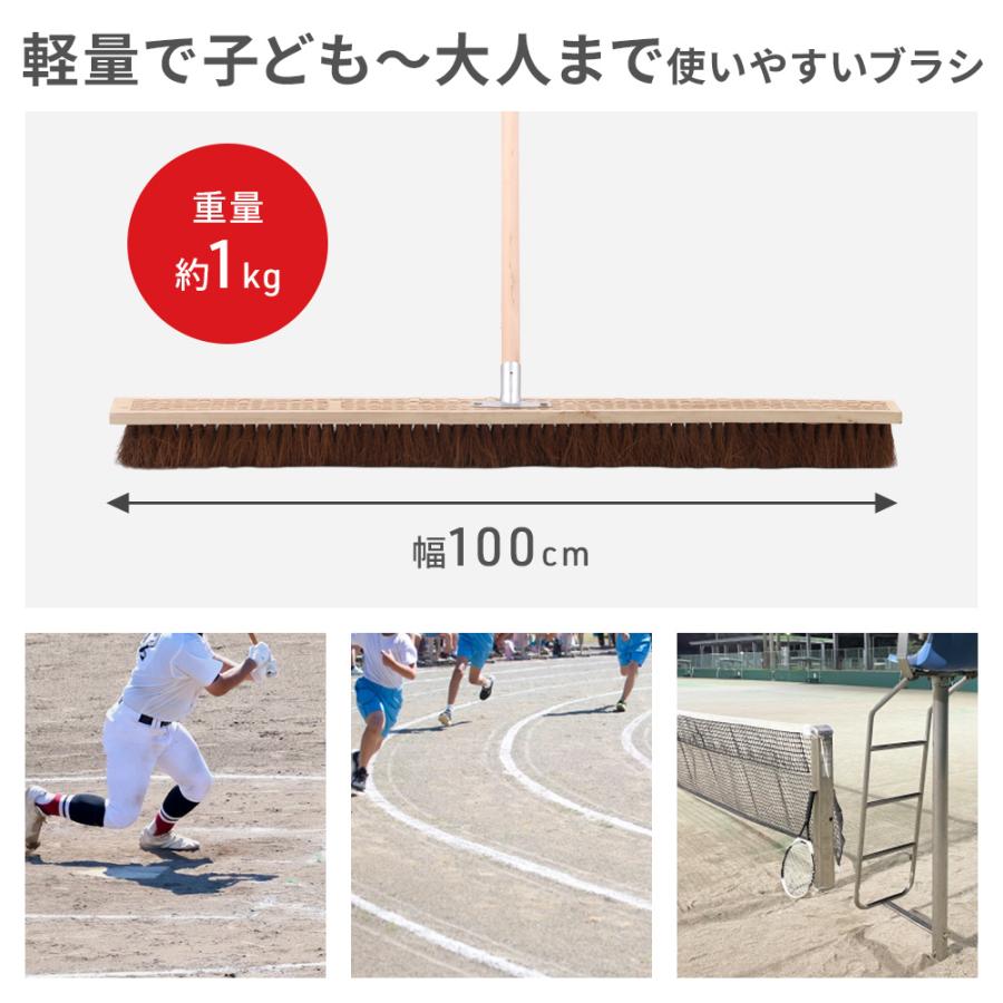 コートブラシ グラウンドブラシ 幅100cm シダ製 グラウンド整備 シダ