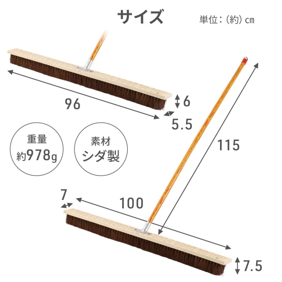 コートブラシ グラウンドブラシ 幅100cm シダ製 グラウンド整備 シダ