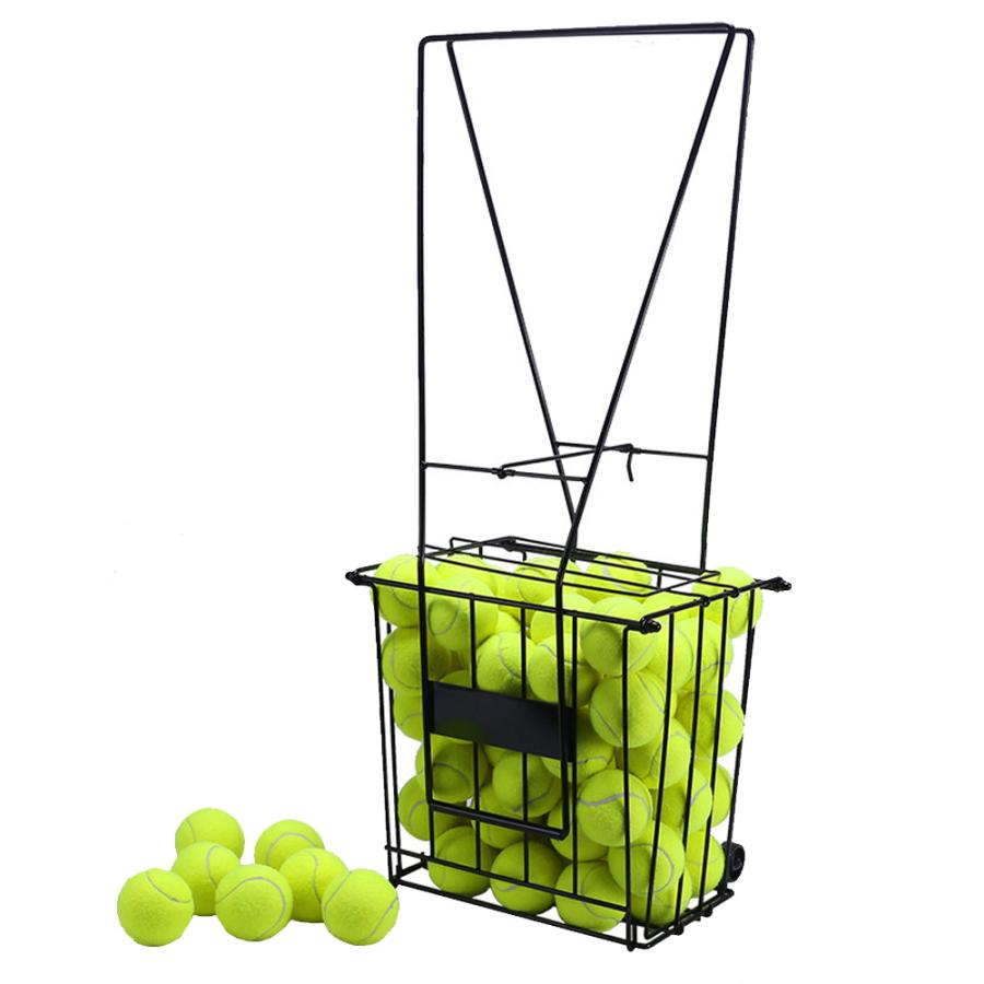 テニスボール　キャスター 150球収納 テニス馬鹿 キャスター付きボールバスケット 努力は裏切ら