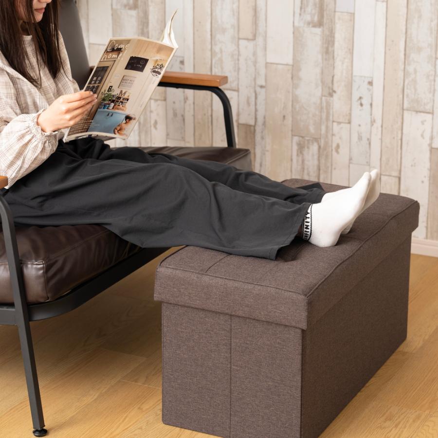 大型スツールボックス スツール 収納 ボックス ワイド 76×38cm 耐荷重160kg 収納スツール