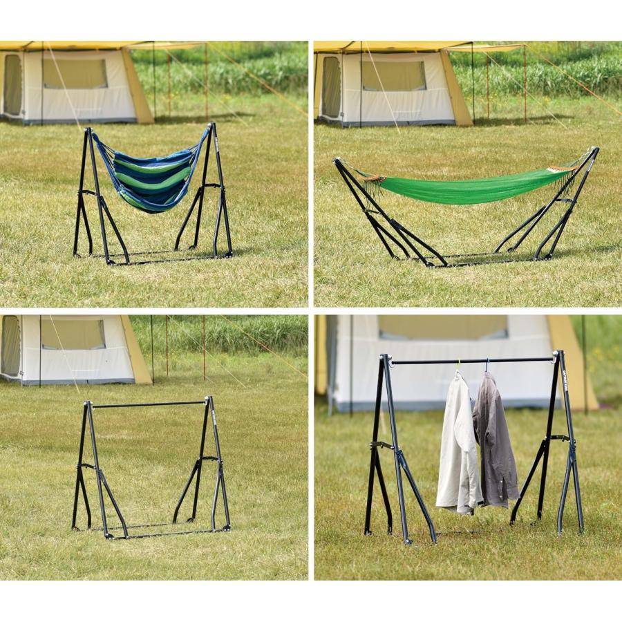 キャプテンスタッグ ハンモック 室内 自立式 3WAY 折りたたみ ハンモックチェア おしゃれ 夏 冬 庭 ベランダ 屋外 キャンプ 昼寝 アウトドア レジャー キャンプの画像