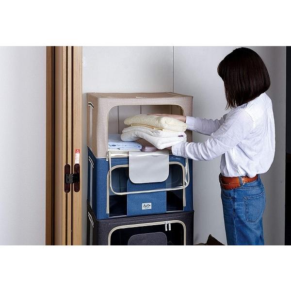 収納ボックス 服収納 前開き フタ付き スタッキング 積み重ね 収納