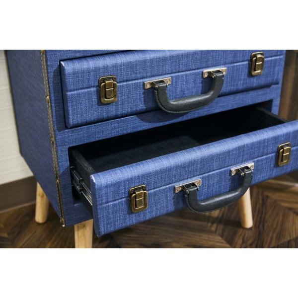 収納 チェスト おしゃれ タンス たんす 木製 北欧風 3段 トランク型 デニム調 生地 脚付き トランク型3段チェスト 収納ケース 収納ボックス Earth Wing 通販 Paypayモール