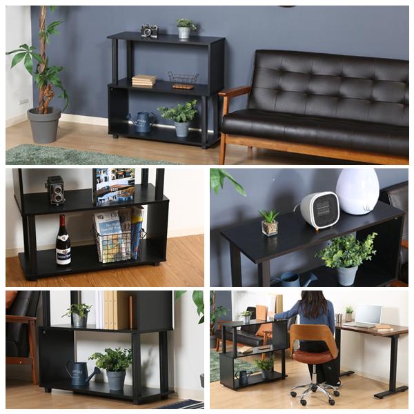 黒い木製2段ラック 楽天市場】本棚 大容量 カラーボックス オープンラック 2段