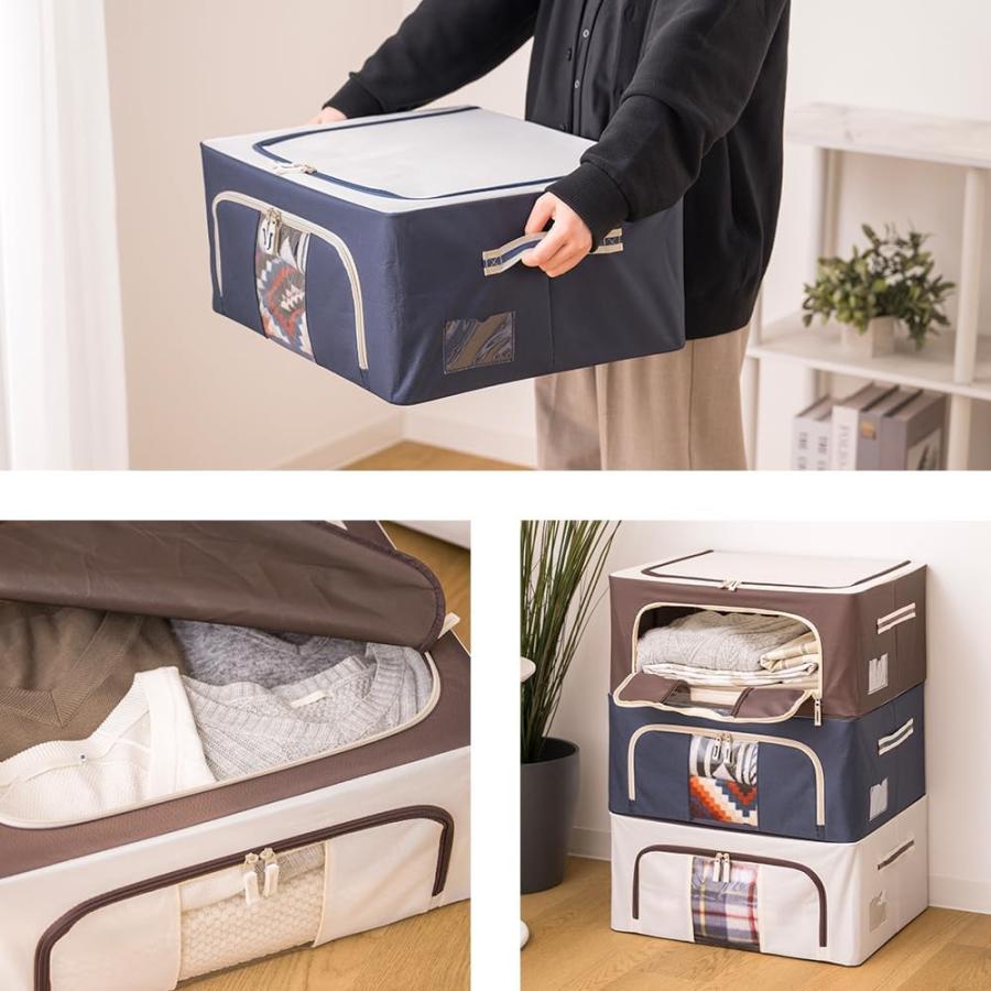 収納ボックス 窓付き 大容量 44l 積み重ね 服収納 衣類 収納 ケース