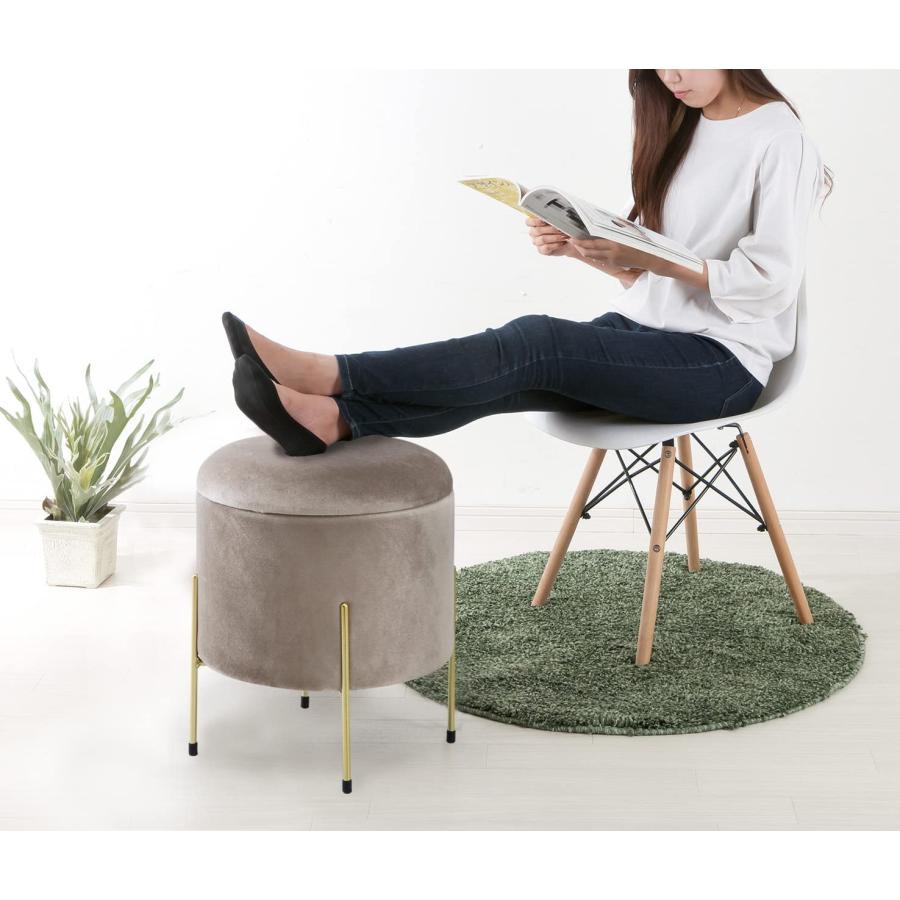 スツール 収納 丸型 丸椅子 脚付き おしゃれ 北欧 収納スツール