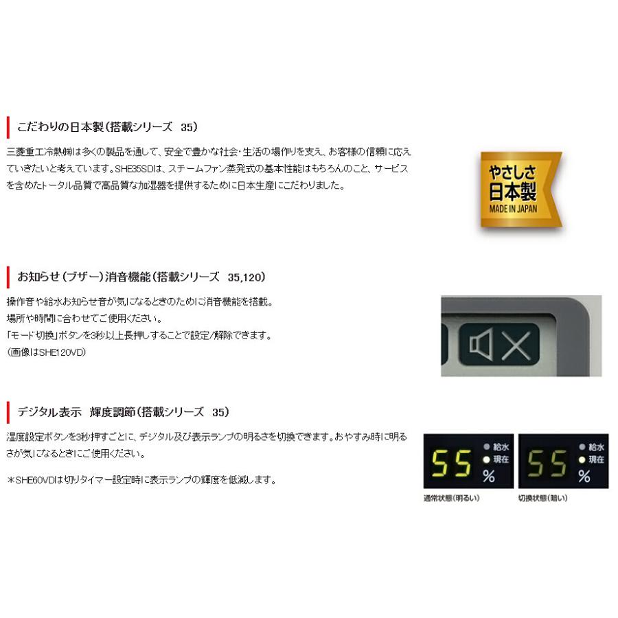 三菱（MITSUBISHI） 三菱重工 SHE35VD 加湿器 スチーム式 大容量