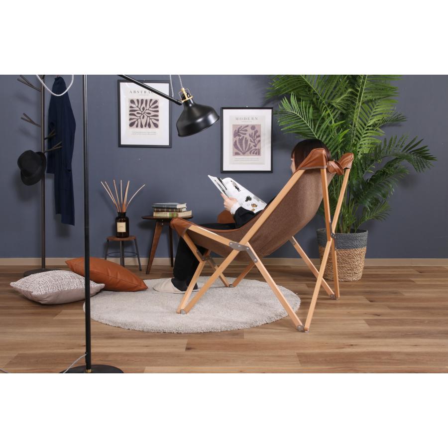 不二貿易（Fuji Boeki） ラウンジチェア ピロー 1人掛け 天然木 チェア