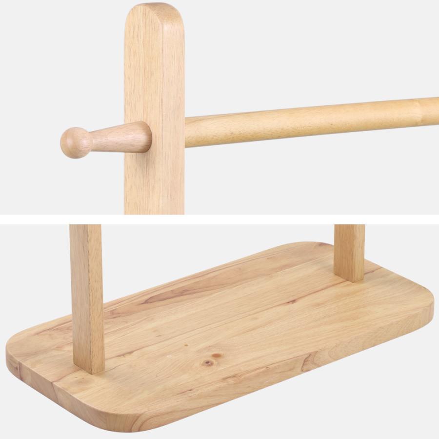 ハンガーラック スリム コートハンガー 木製 頑丈 幅30cm 高さ