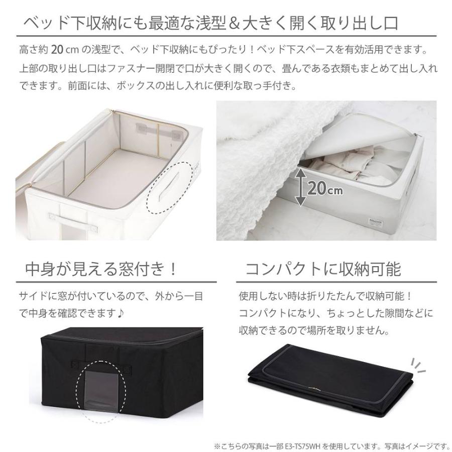 ベッド下収納 ケース 収納ボックス 薄型 前開き 窓付き 積み重ね 衣類