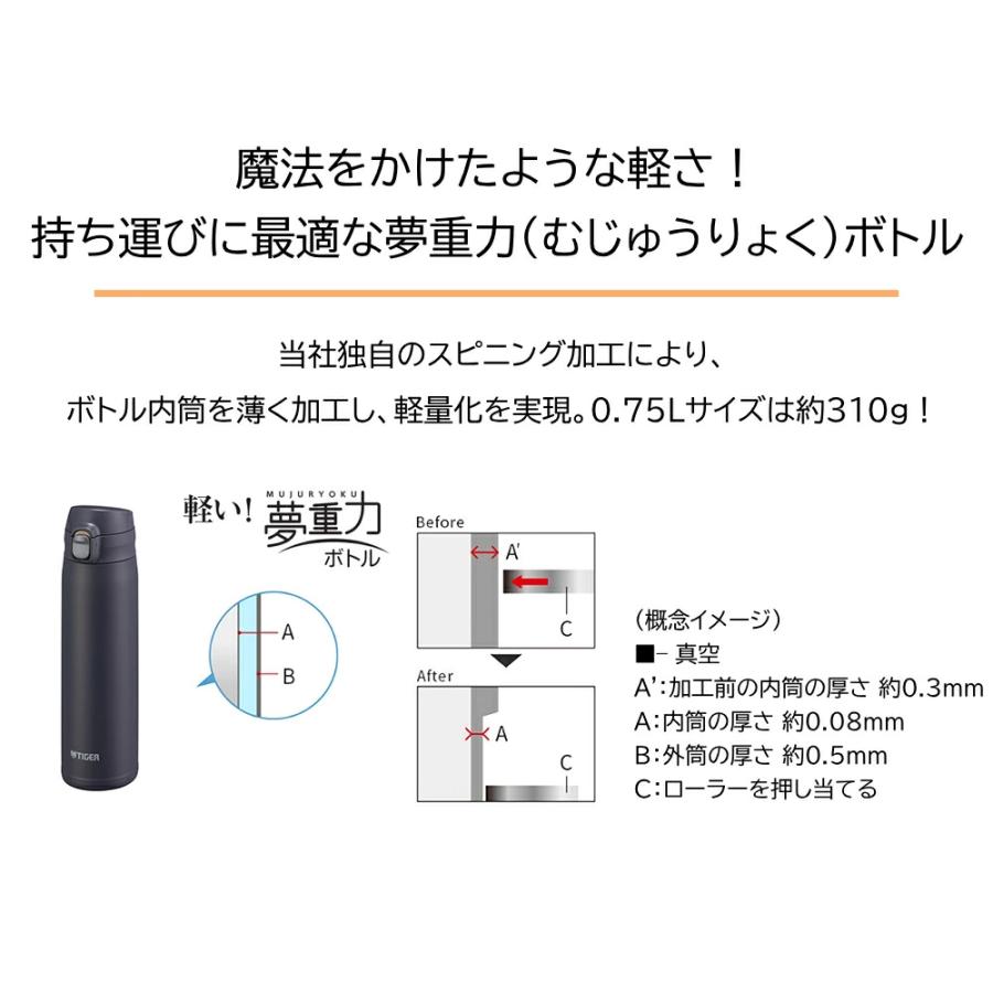 タイガー（TIGER） 水筒 保温 保冷 750ml 800ml 0.75リットル 0.8