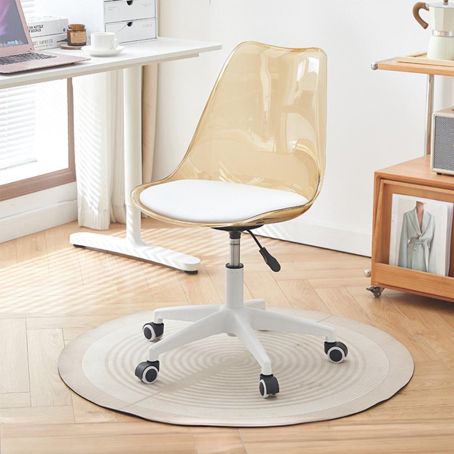 デスクチェア キャスター 昇降 椅子 おしゃれ 回転 透明 クリア 北欧
