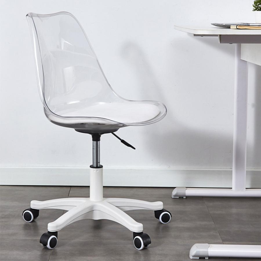 デスクチェア キャスター 昇降 椅子 おしゃれ 回転 透明 クリア 北欧