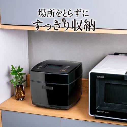 炭炊釜 三菱 炊飯器 5.5合炊き 低温調理 IH IHジャー 5.5合 1L 黒曜 月