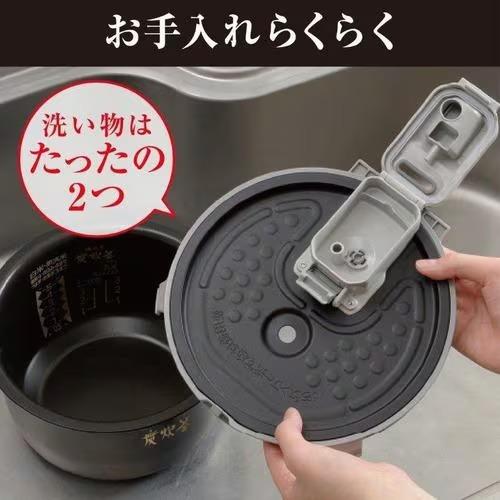 炭炊釜 三菱 炊飯器 5.5合炊き 低温調理 IH IHジャー 5.5合 1L 黒曜 月