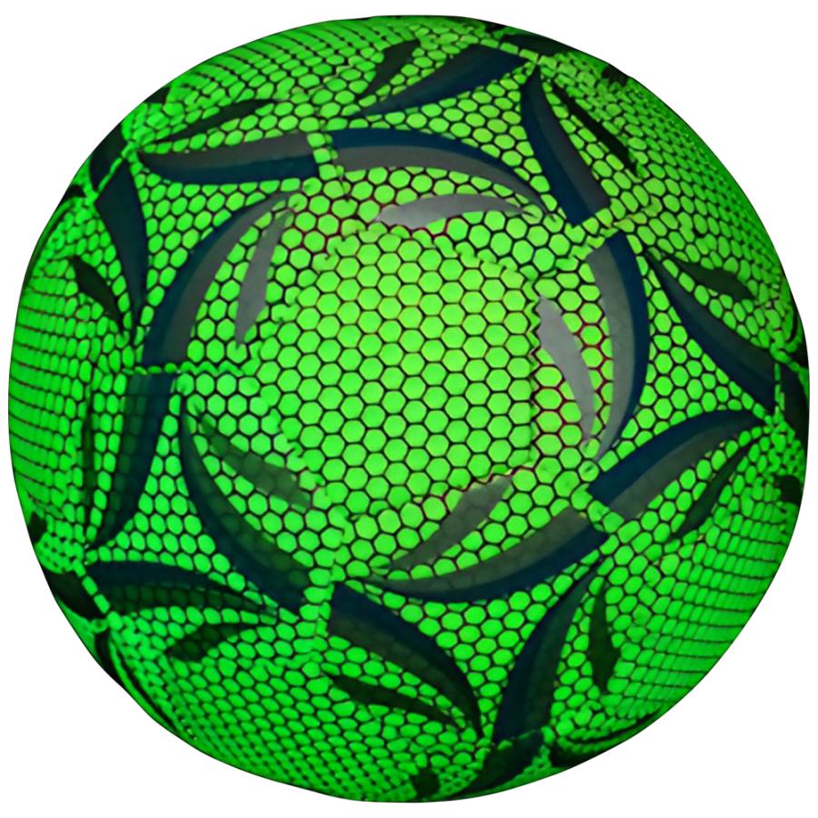 光るサッカーボール 4号 5号 プレゼント 夜間 練習 発光 蓄光 緑