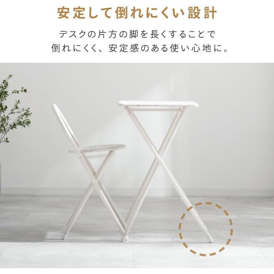 折りたたみデスク チェアセット 完成品 テーブル チェア 幅48cm