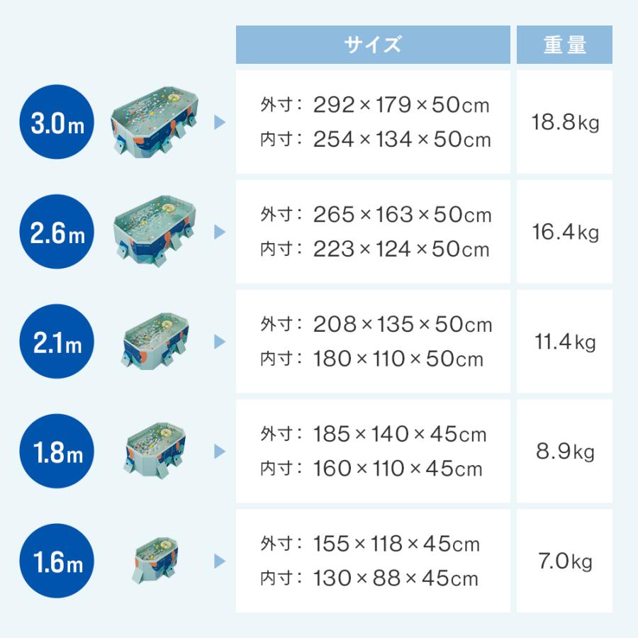 即納 プール 家庭用 大型 折りたたみ ビニールプール 折り畳み式 空気入れ不要 組立不要 簡単 水遊び キッズプール 支え板付き ファミリープール 1位 | ブランド登録なし | 10