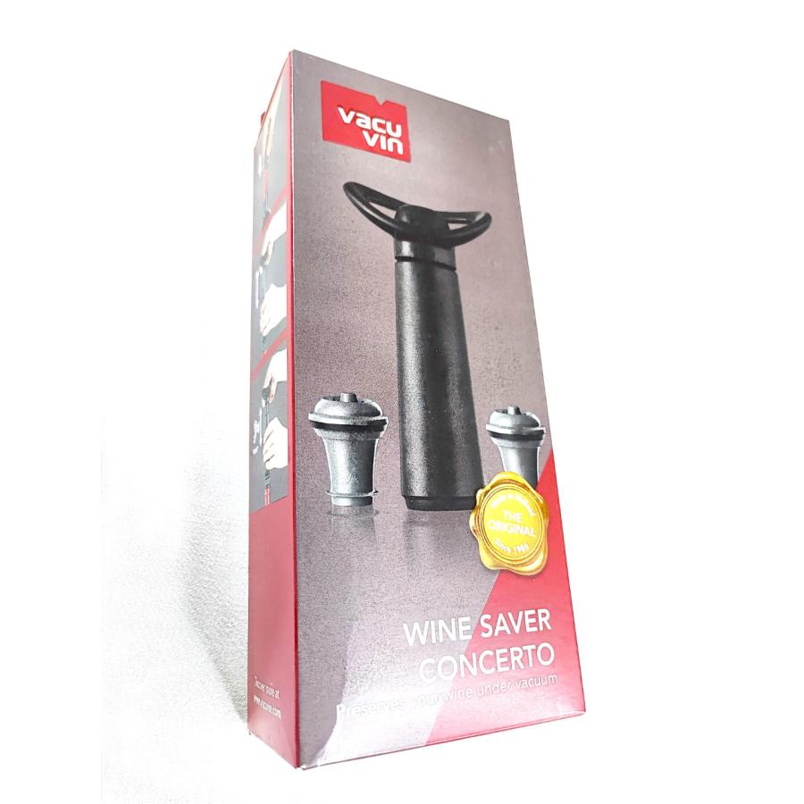 正規バキュバン 日本酒保存 器具 VACUVIN ボトル ストッパー 2個付き 替え栓 wine saver concerto｜discount-square｜08