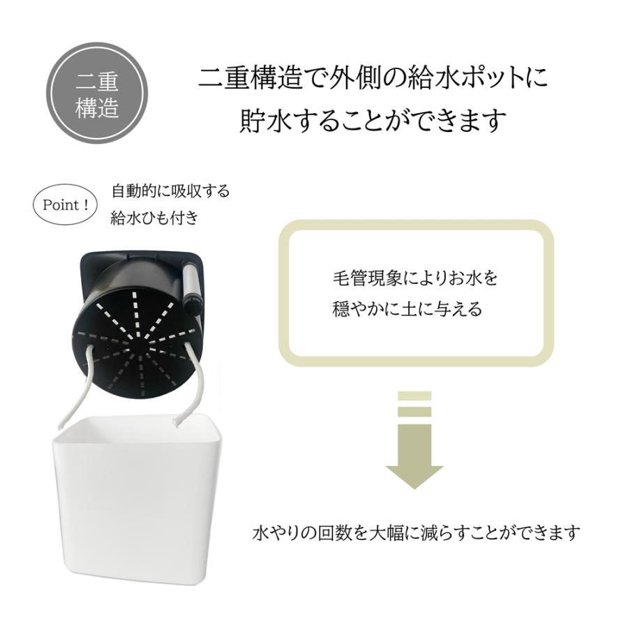 自動給水機能付き植物ポット 水位計付き【正方形】 給水 自動給水機能付き植物ポット 水位計付き【正方形】 給水