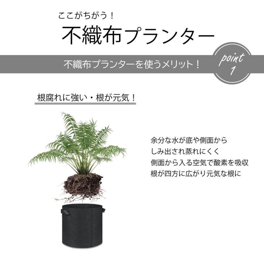 不織布プランター 3ガロン 25×22センチ 3個セット : Discover winds