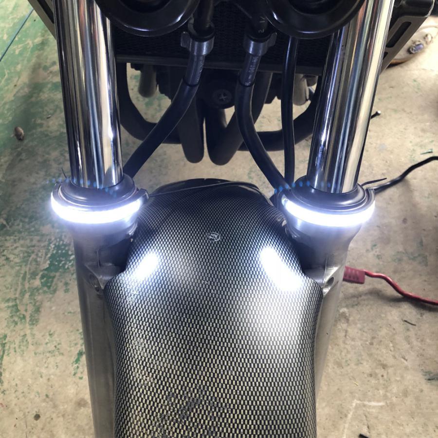 Discover winds シーケンシャルウインカー デイライト ブルー Discover winds バイク 流れる LED シーケンシャルウインカー 4本 LED