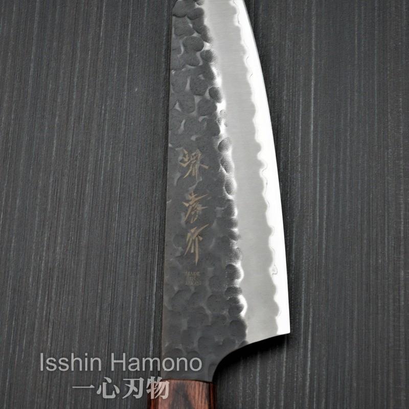 堺孝行 包丁 剣型三徳 160mm 青紙スーパー 黒槌目 日本製 : 一心 堺孝行 包丁 剣型三徳 160mm 青紙スーパー 黒槌目 日本製 : 一心