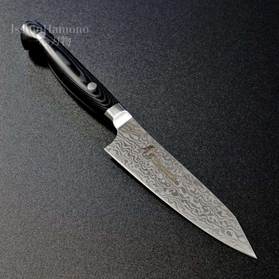 堺孝行 包丁 剣型ペティナイフ 120mm 切付 コアレスダマスカス