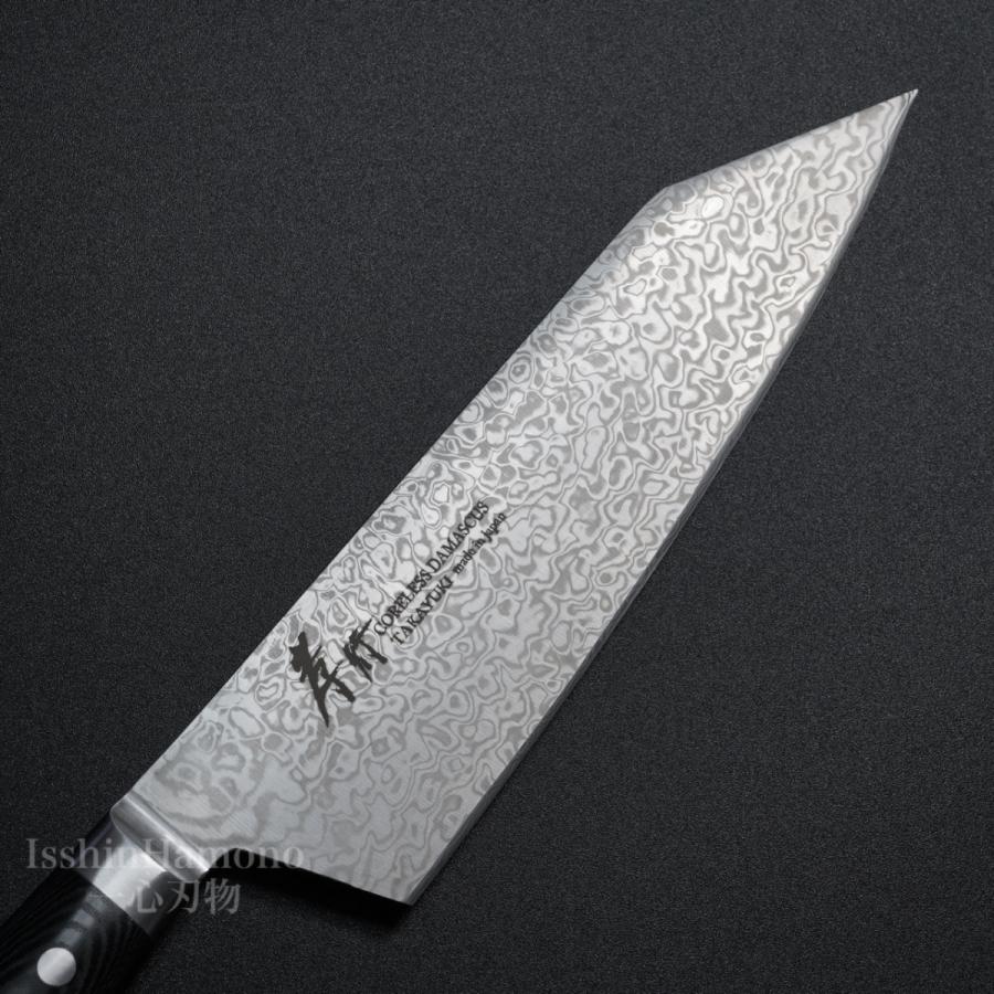 堺孝行 包丁 剣型牛刀 190mm 切付 コアレスダマスカス マイカルタ柄