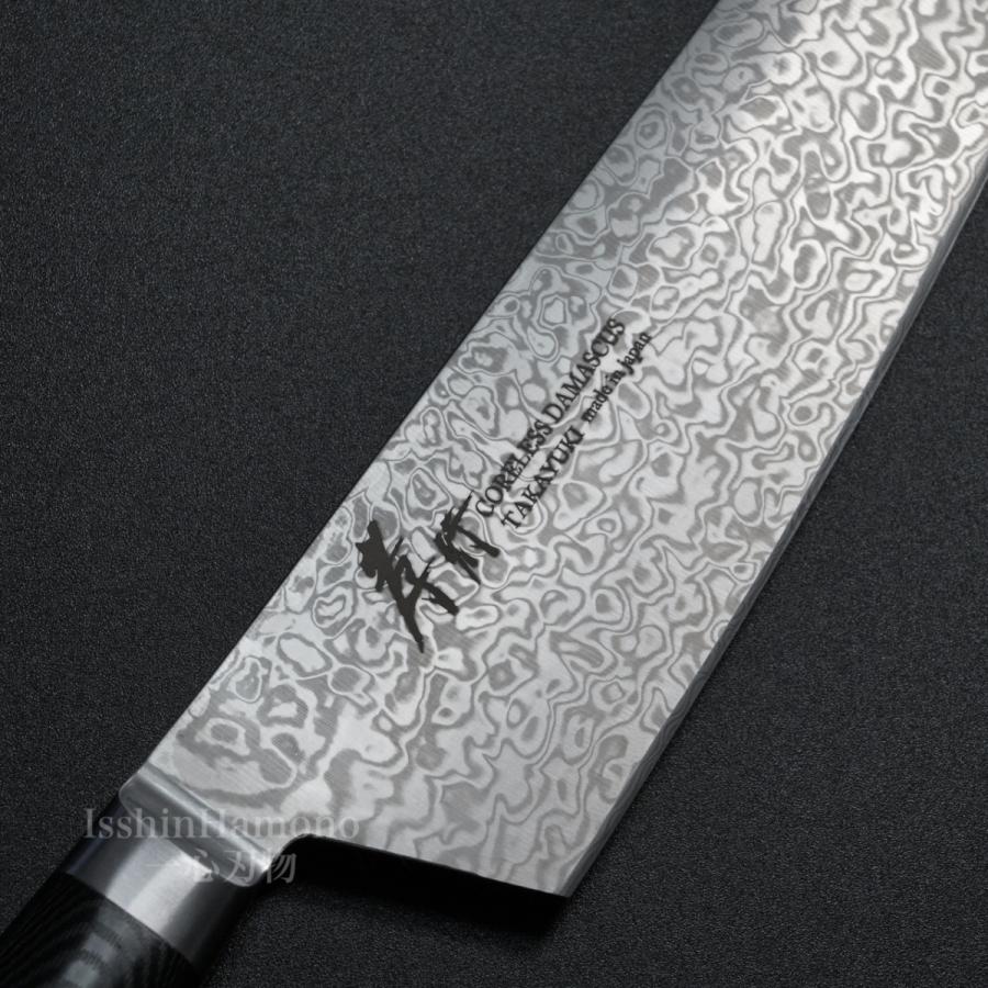 堺孝行 包丁 剣型牛刀 190mm 切付 コアレスダマスカス マイカルタ柄