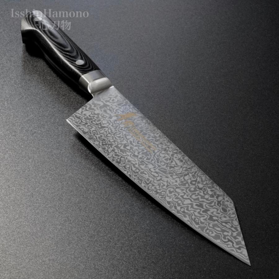 堺孝行 包丁 剣型牛刀 190mm 切付 コアレスダマスカス マイカルタ柄