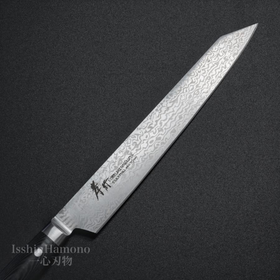 堺孝行 包丁 剣型柳刃 260mm 切付 コアレスダマスカス マイカルタ柄