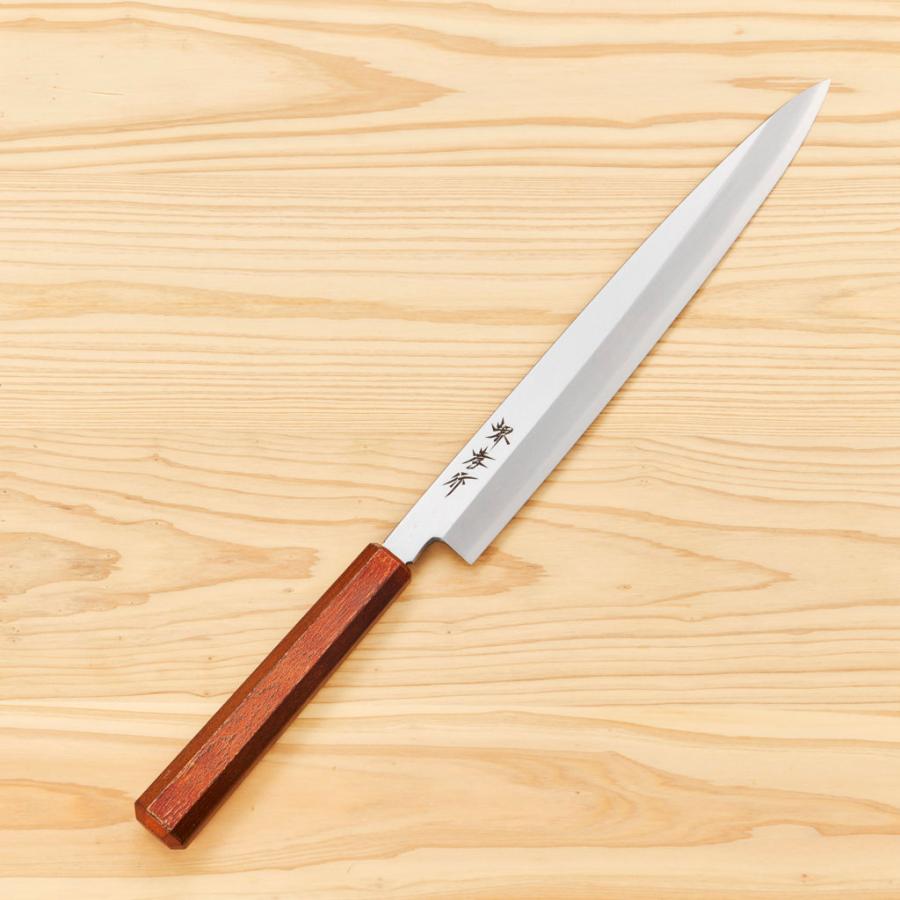 包丁 柳刃 カラー:レトロ金 8寸 240mm 堺孝行 INOXなないろシリーズ モリブデン特殊鋼 PC柄 日本製 和包丁