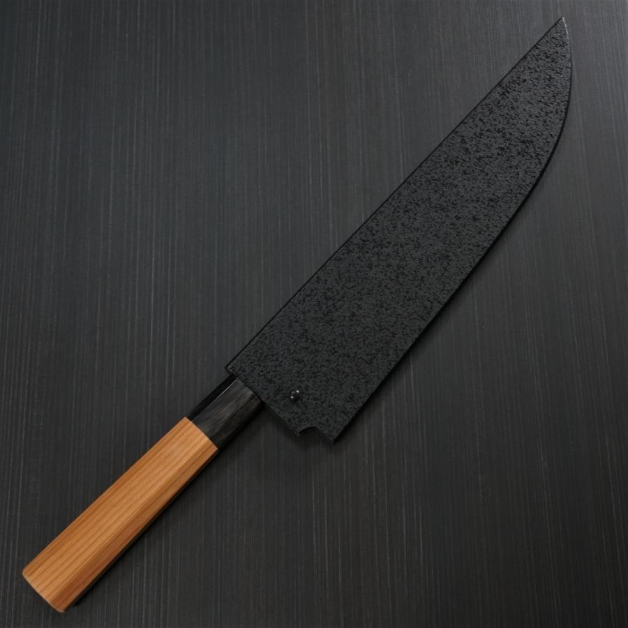 堺孝行 包丁 牛刀 240mm 孤月牛刀 青二鋼 焔 黒石目鞘 堺鍛冶師 土井